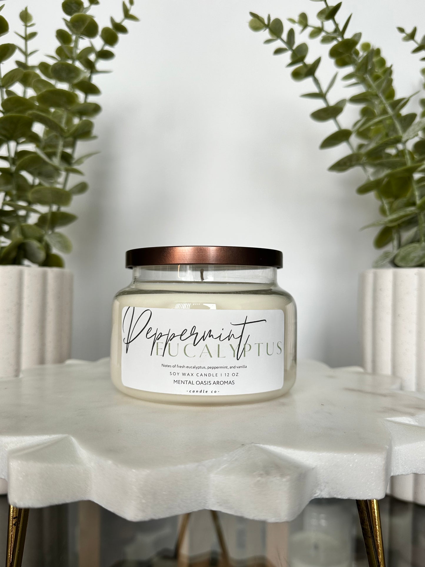 Peppermint Eucalyptus Soy Wax Candle