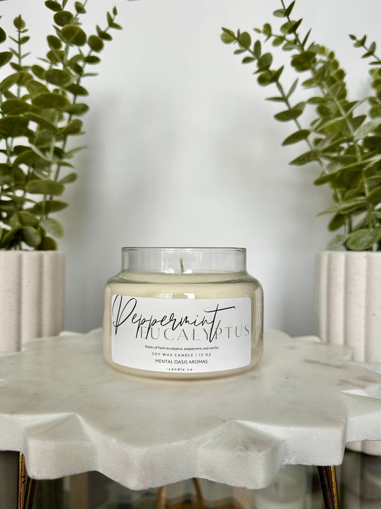 Peppermint Eucalyptus Soy Wax Candle