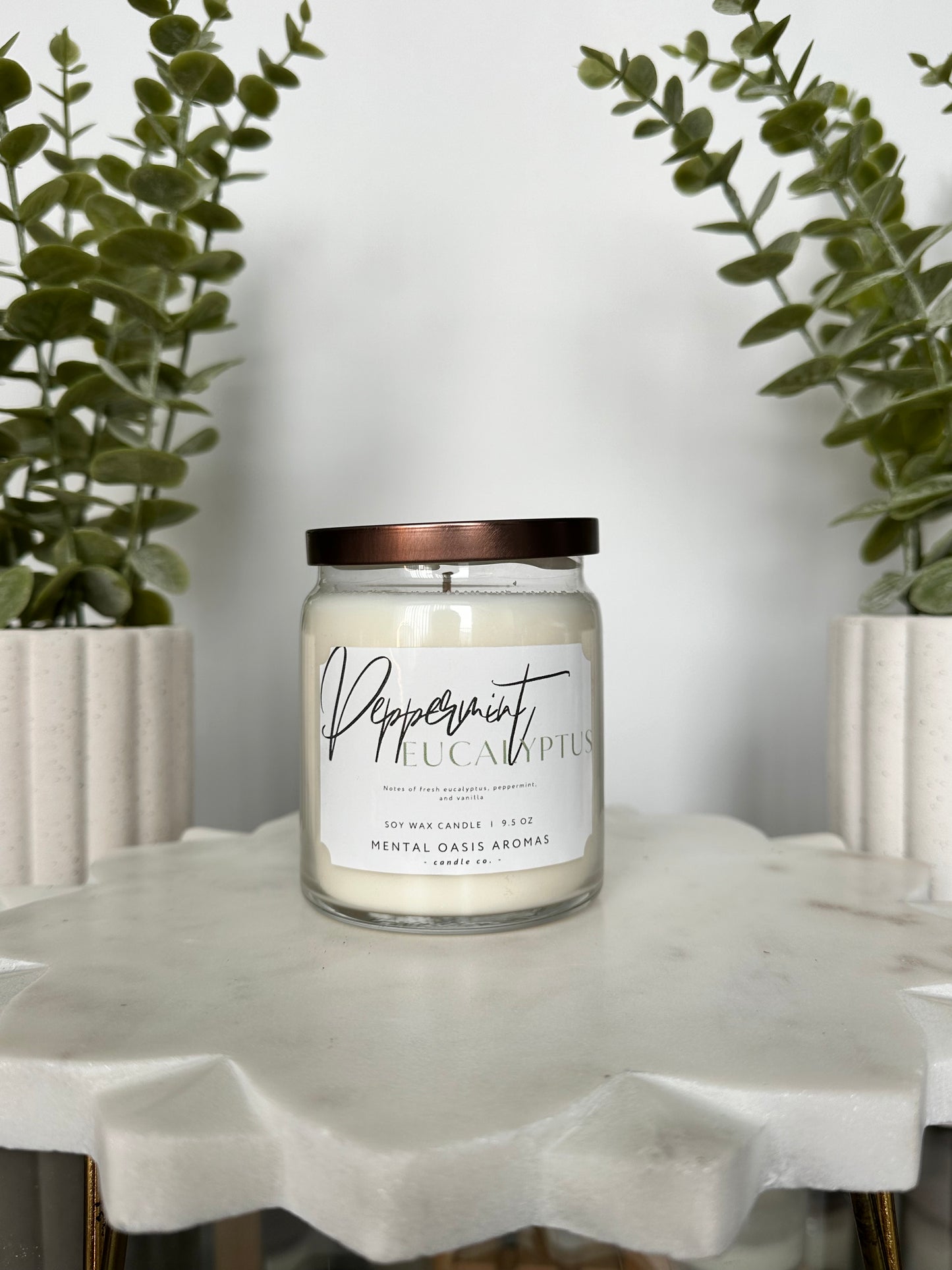 Peppermint Eucalyptus Soy Wax Candle
