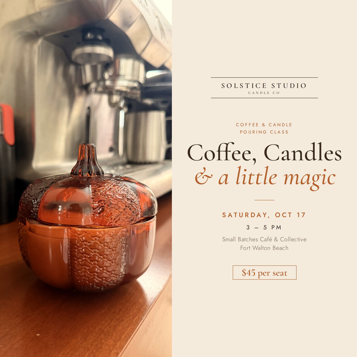 Coffee and Candle Pouring Class-Small Batches